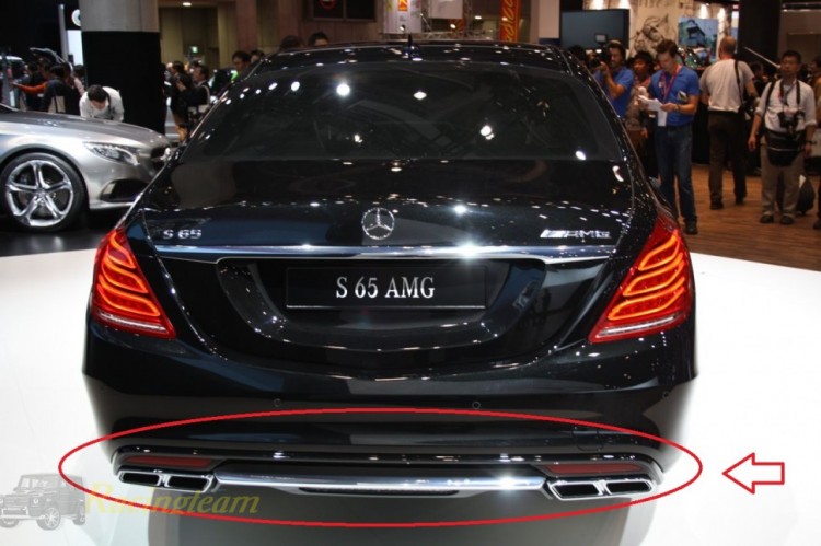 Диффузор  S65 AMG для Mercedes S-Class (W-222) и насадкт AMG