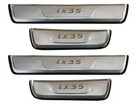 Накладки на внутренние пороги с логотипом вместо пластиковых Hyundai ix35 (2010 - нв)